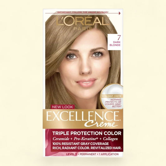 L'Oreal Paris Excellence Creme Hair Color, 7 Dark Blonde, 1 kit