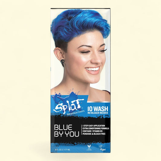 Splat Blue By You Temporary Hair Color, 10-Wash, Blue, No Bleach,, 1 Pack