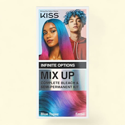 KISS Mix Up Bleach & Semi-Permanent Hair Color Kit, Frose & Blue Topaz, 1 Pack