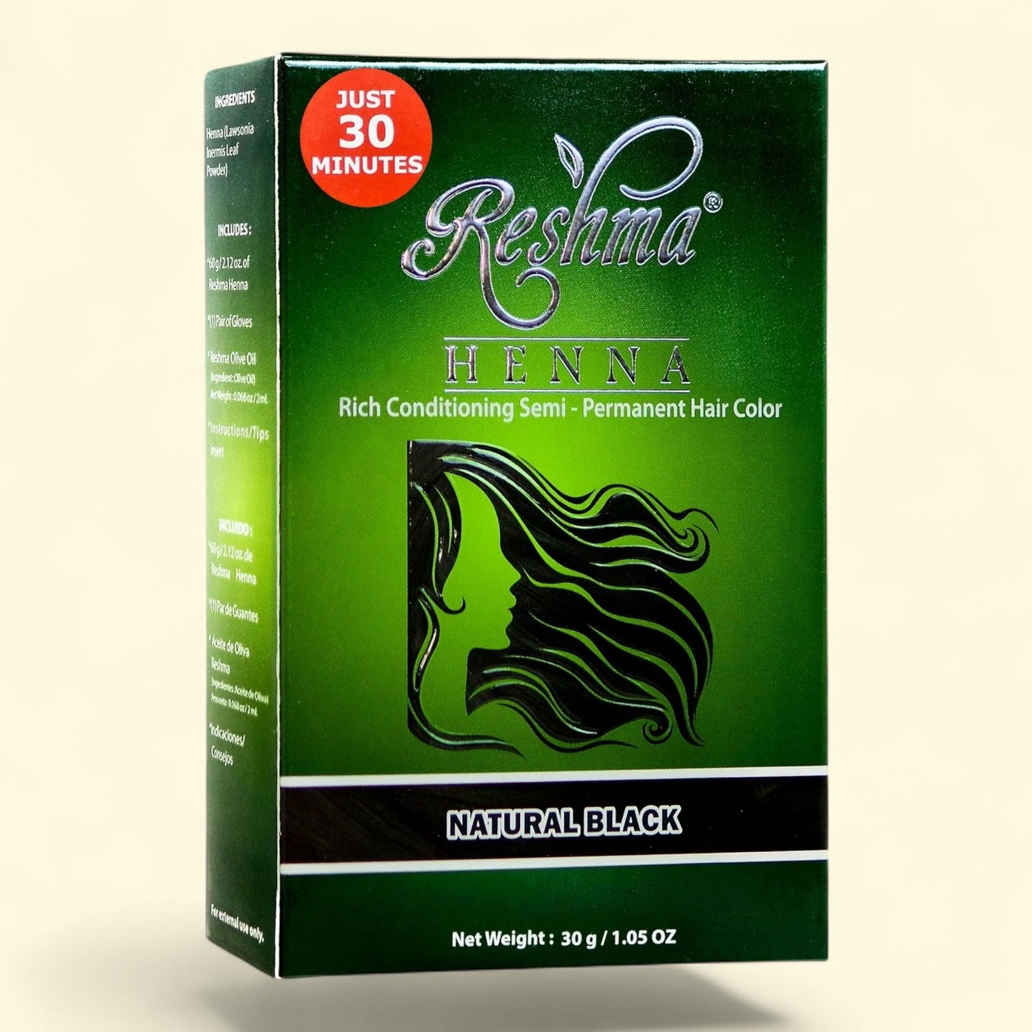 Reshma Henna, Natural Black, 30 Minute, 1 Pack