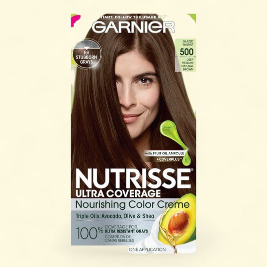 Garnier Nutrisse Hair Color Creme, 500 Deep Medium Natural Brown, 1 Pack