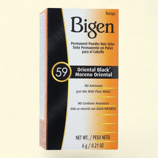 Bigen Permanent Powder Hair Color, Oriental Black 59,  Unisex, Adult, .21 oz