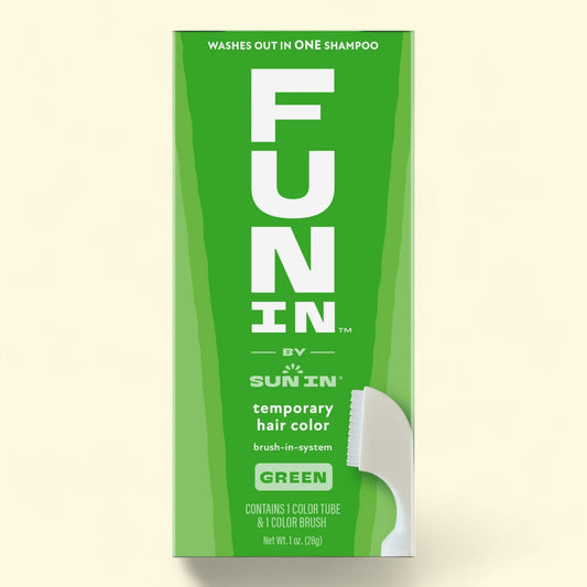 Sun In Fun In, One Day Temporary Hair Color Washable Brush System, Green, 1 oz
