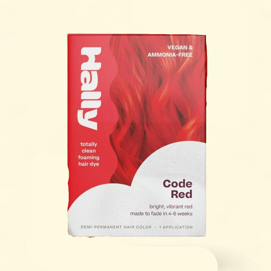 Hally Hair Color Cloud Hair Dye (Code Red), Demi-Permanent Foam Hair Color, 4-6 Weeks, 1 Pack