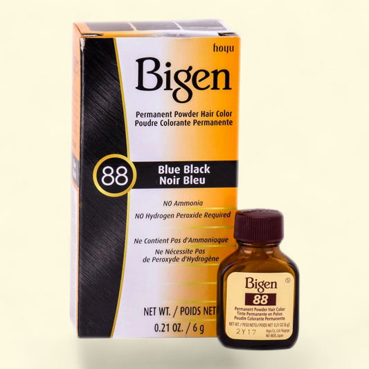 Bigen Permanent Powder Hair Color, 88 Blue Black, 0.21 oz.