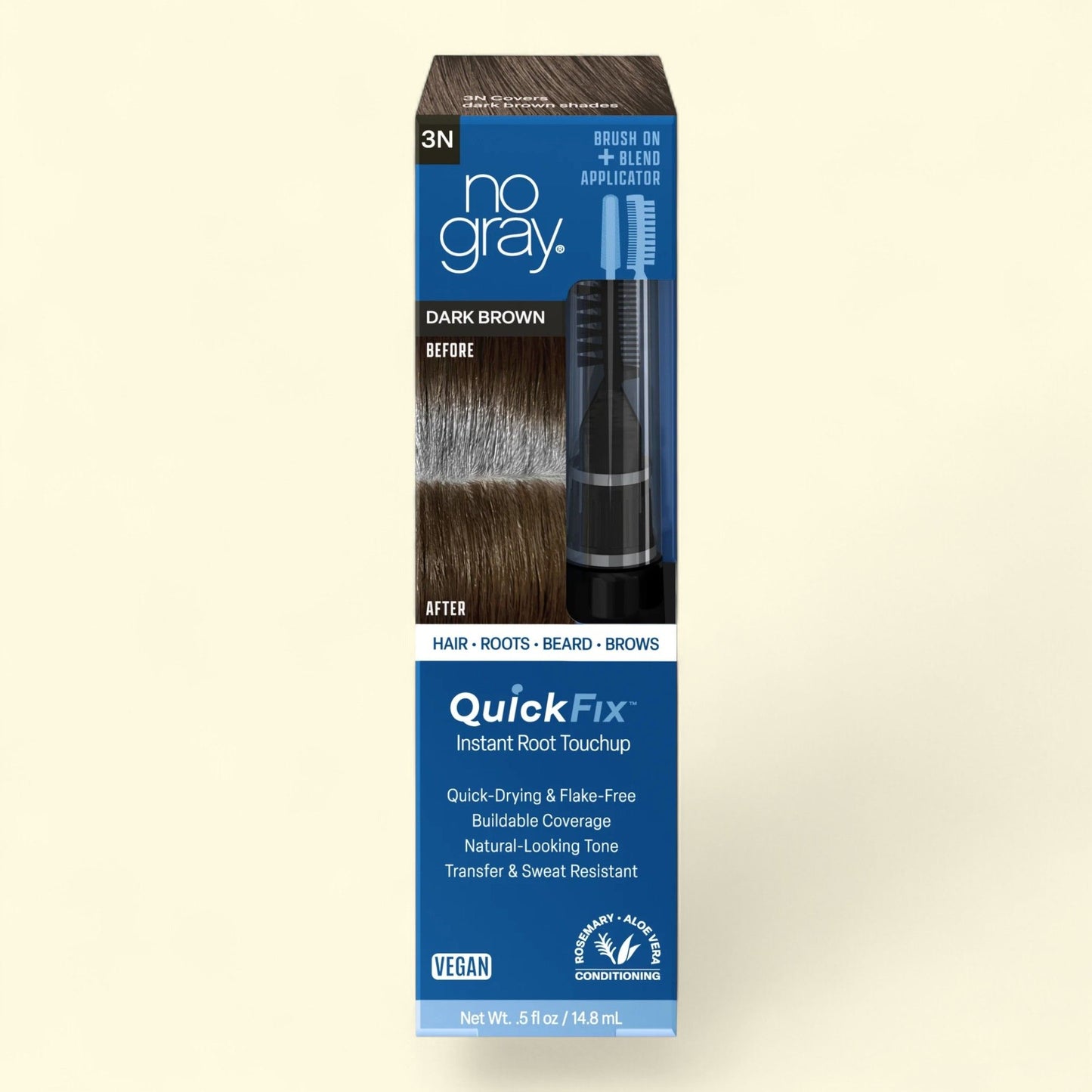 No Gray Quick Fix Triple Wand, Dark Brown, 0.5 fl oz