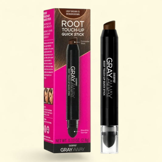 Everpro Gray Away Temporary Hair Color Root Touch-up Quick Stick, Medium/Light Brown, 0.10 oz