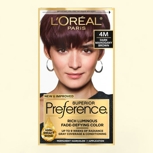 L'Oreal Paris Superior Preference Hair Color, 4M Dark Mahogany Brown, 1 Kit