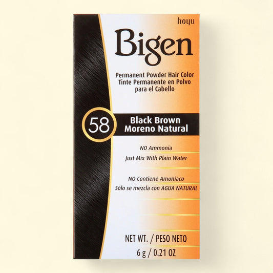 Bigen Permanent Powder Hair Color 58 Black Brown, .21 oz