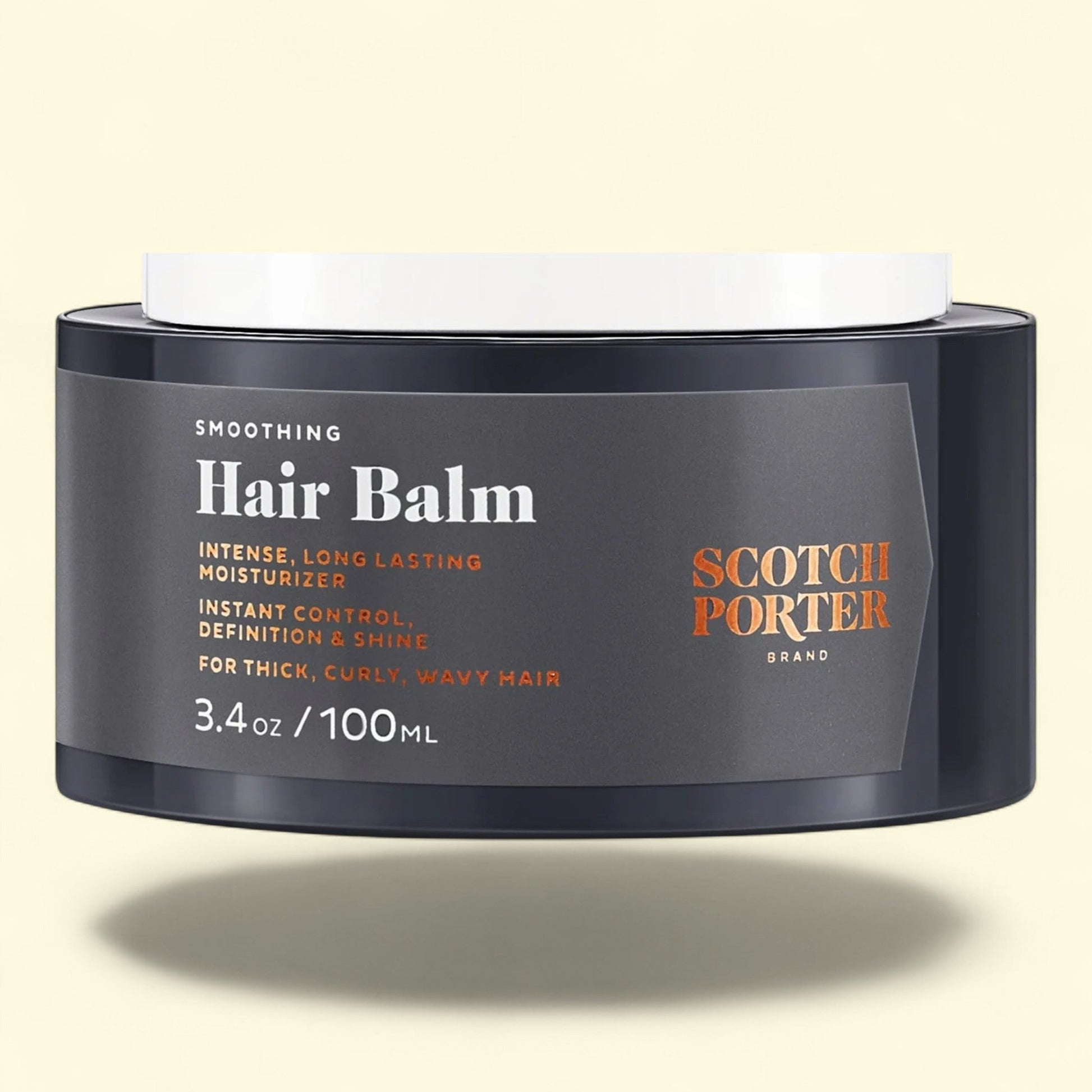 Hair balm container with 'Scotch Porter