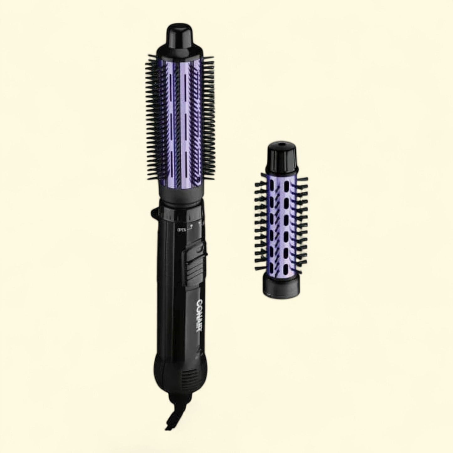 Conair Hot Air Curling Combo, 2-in-1, 1.5" Curl Brush & 1" Aluminum Bristle Brush