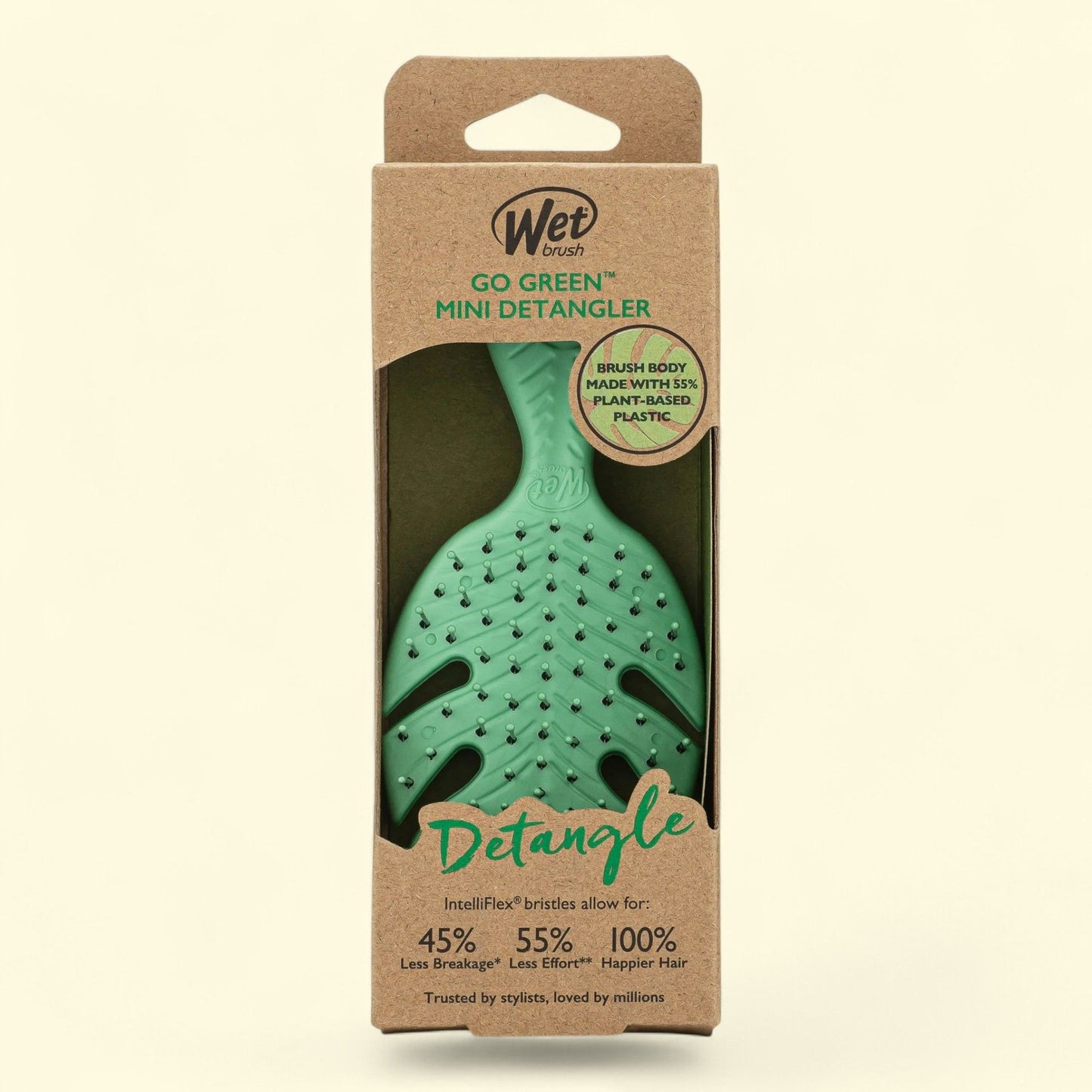 Wet Brush Go Green Mini Detangler, Travel Size, (Single Unit)