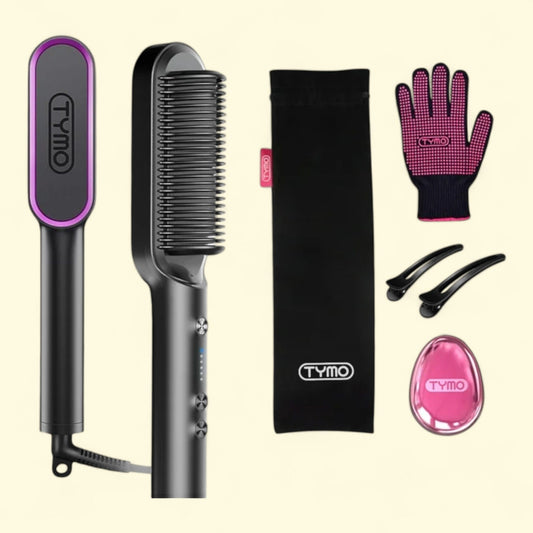 TYMO Ring Straightening Ceramic Comb, Black, 5-in-1 set