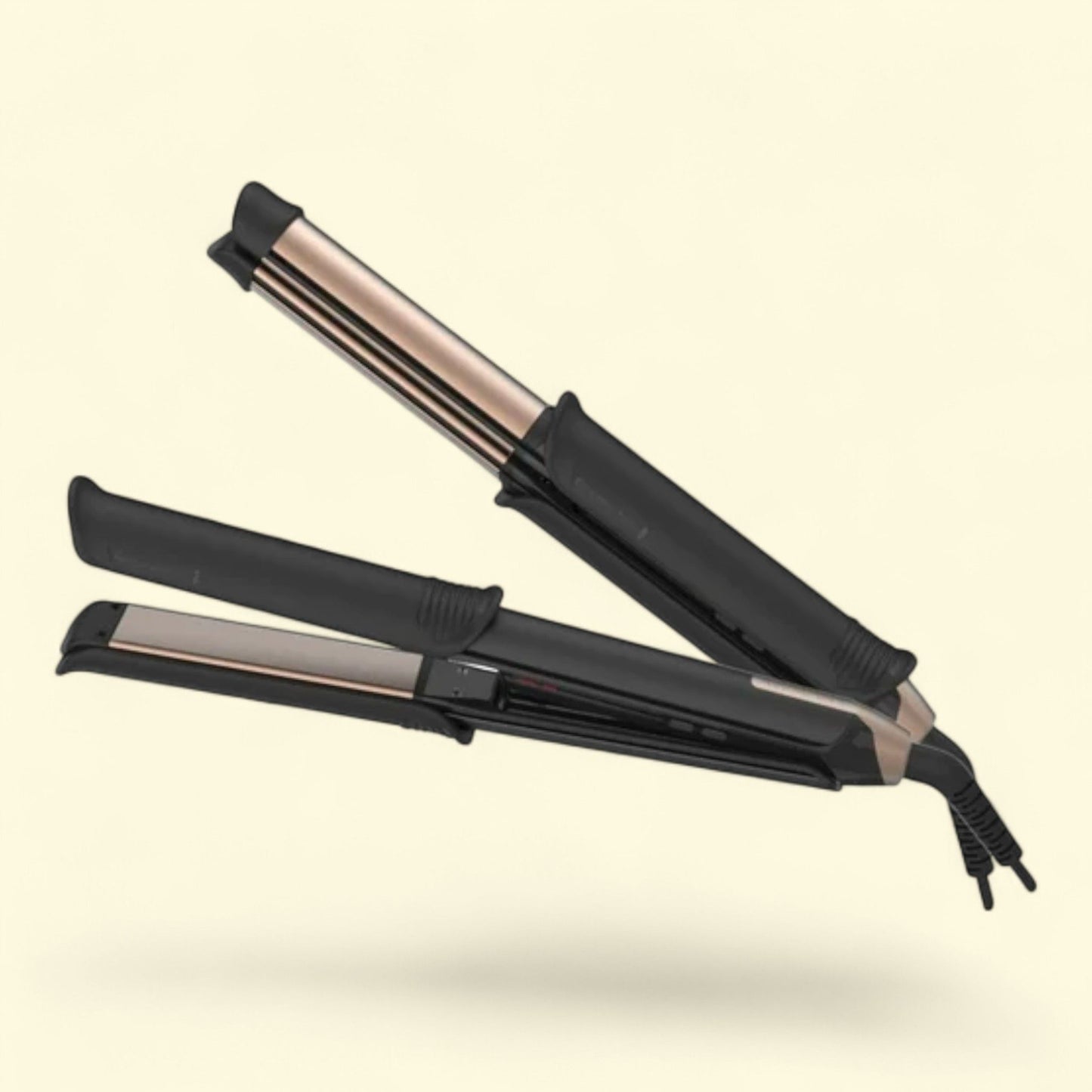 REMINGTON FlexiStyle Curling Iron/Hair Straightener Multi-styler, , Black/Gold, 2-in-1 set