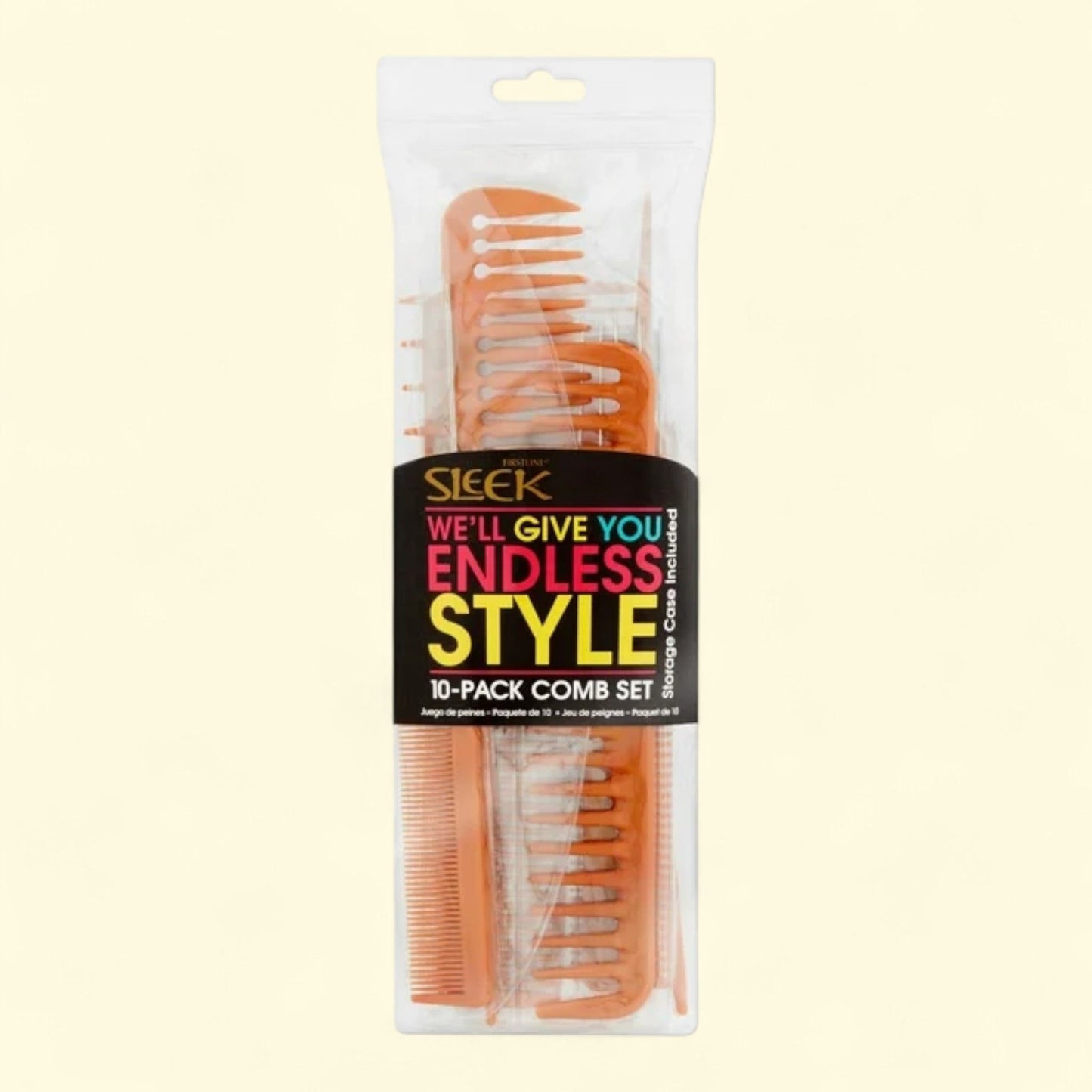 Sleek Comb Set, Brown, 10 Count