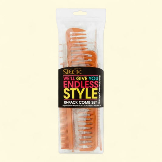 Sleek Comb Set, Brown, 10 Count