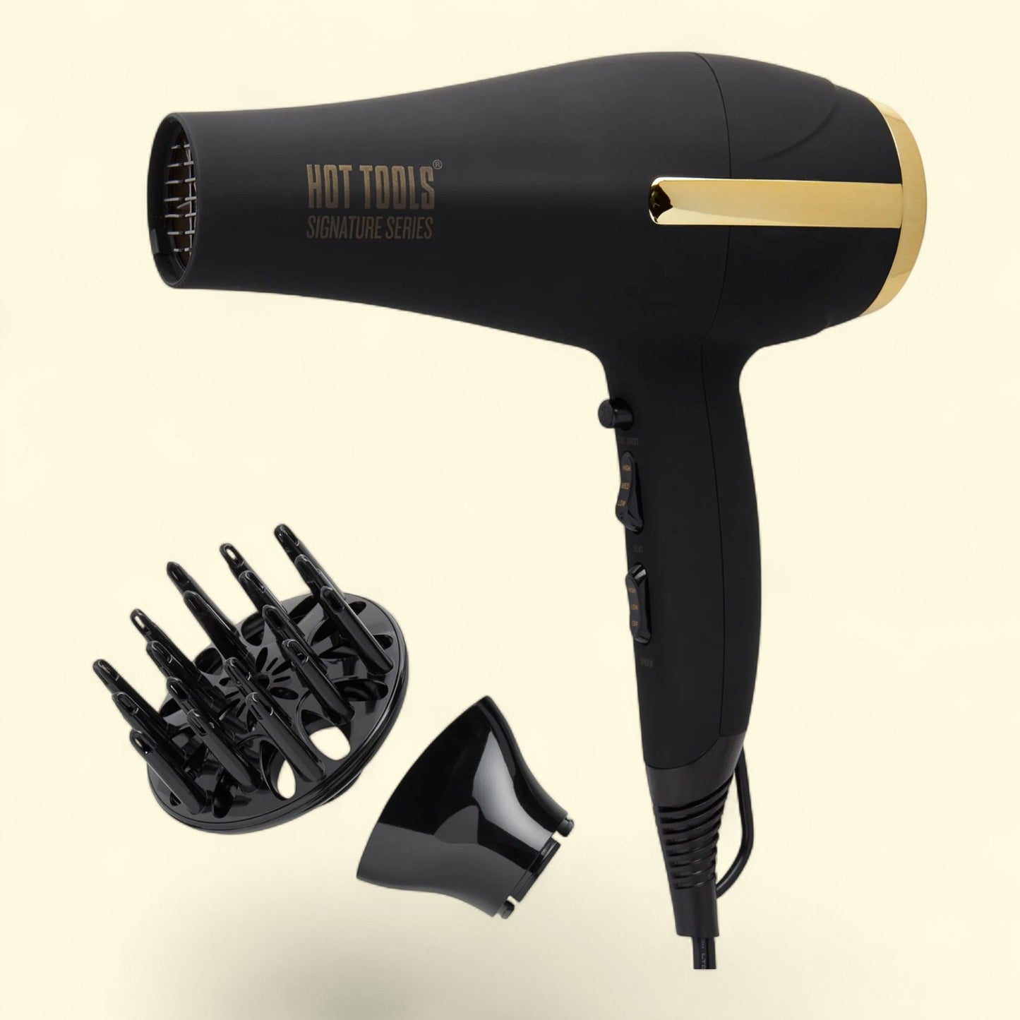 Hot Tools Pro Signature Hair Dryer, 1875W, Black,3-in-1 set
