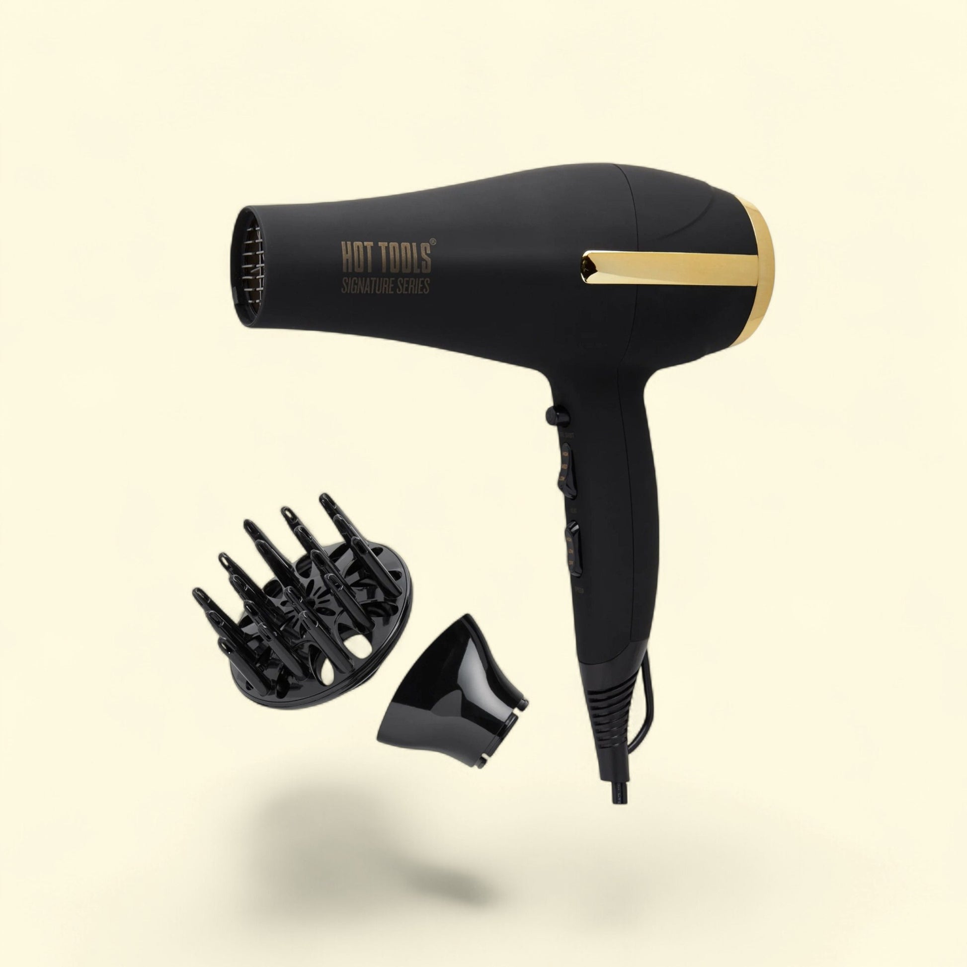 Hot Tools Pro Signature Hair Dryer, 1875W, Black,3-in-1 set — authentic US product shipped worldwide by Treatspree