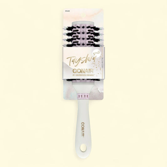 Conair Tayshia Hairbrush, Round, Gray and Lilac, Boar and Nylon Bristled, Vented, (Single Unit)