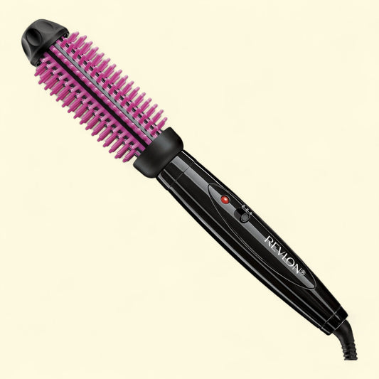 Revlon Pro Collection Silicone 1" Heated Brush, Black and Pink, (Single Unit)