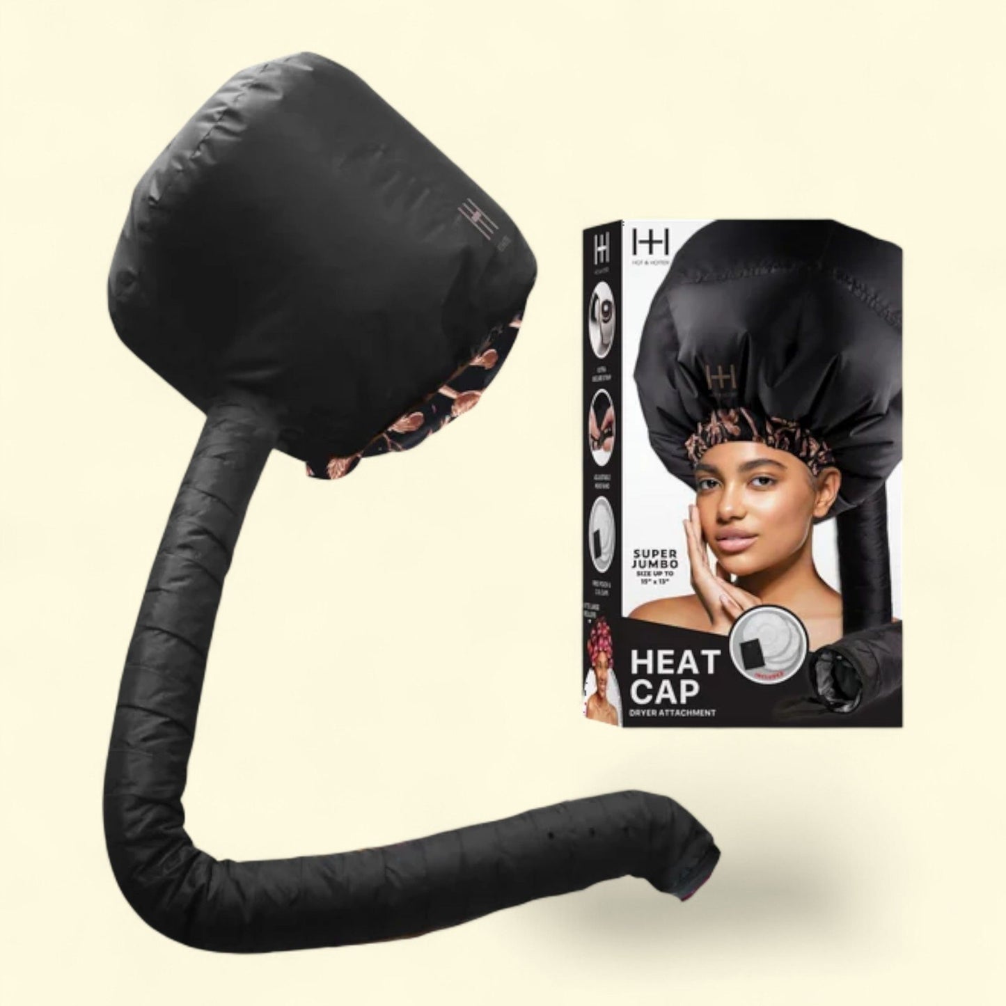 Hot & Hotter Super Jumbo Heat Cap Dryer Attachment, Black, 1 set