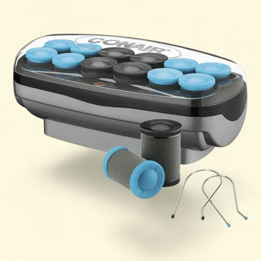 Conair Professional Ceramic Hot Hair Rollers, 12 Piece Set, Blue