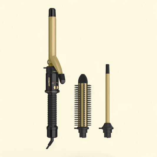 Conair Instant Heat Multi-Attachment Hair Styler, 3/8", 3/4", 1", 3-in-1 set