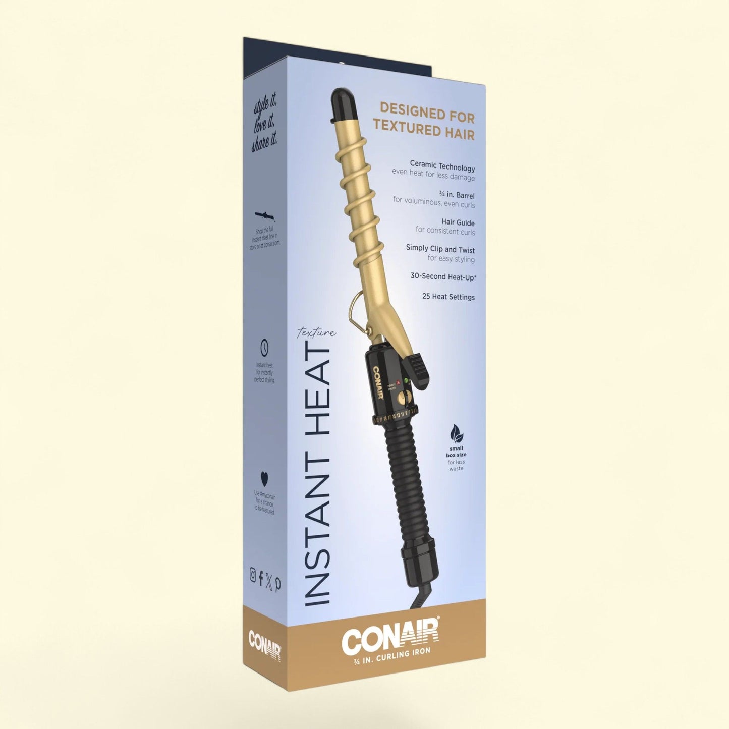 Conair Instant Heat Curling Iron, 3/4"(Single Unit)