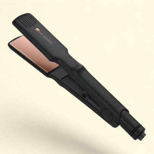 Kim Kimble Vibrating Professional 1.5" Ceramic Tourmaline Flat Iron Hair Straightener, Black, (Single Unit)