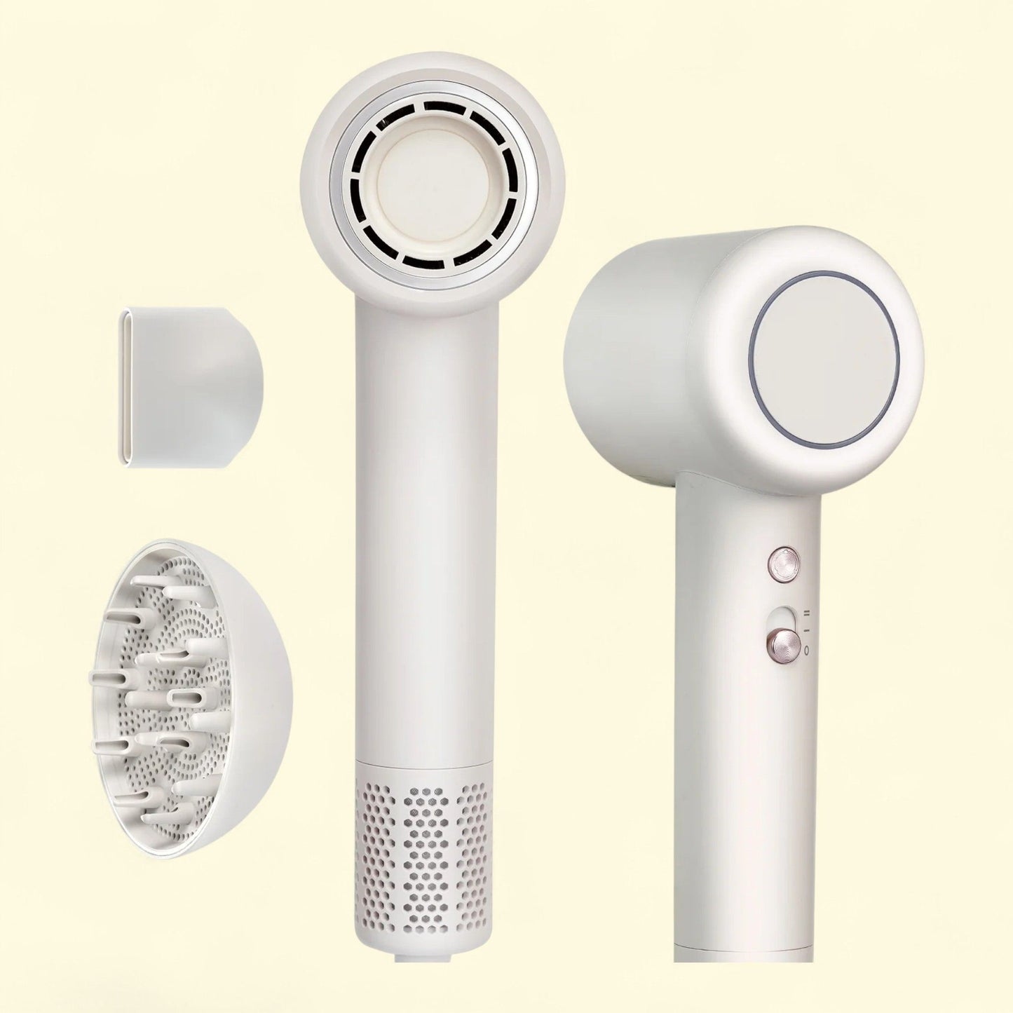 KFFKFF Hair Dryer, 1600W, 2 Speeds & 3 Temps,3-in-1 set