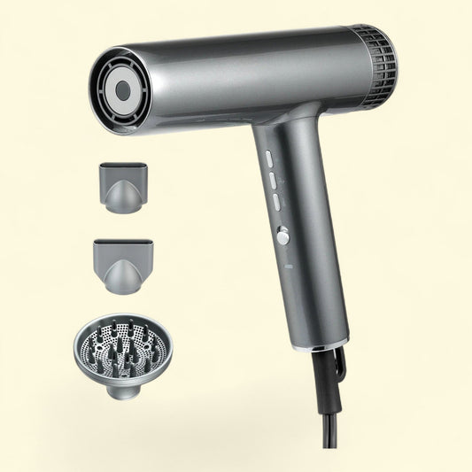 KFFKFF Hair Dryer, 3 Million Negative Ionic, 98,000 RPM, 3 Temperatures & 3 Speeds, Brushless Motor, Thermo-Control,  for Fast Drying, Low Noise, Hairdryer,4-in-1 set