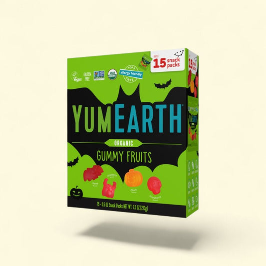 YumEarth Organic Gummy Fruits Halloween Snack Packs, 15 Count — authentic US product shipped worldwide by Treatspree
