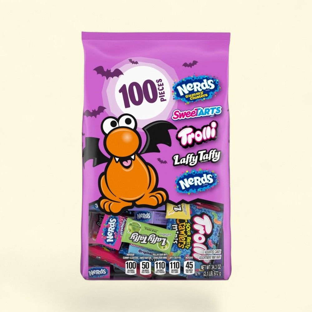 Nerds Core Halloween Trick-or-Treat Variety Bag, 100 Pieces — authentic US product shipped worldwide by Treatspree