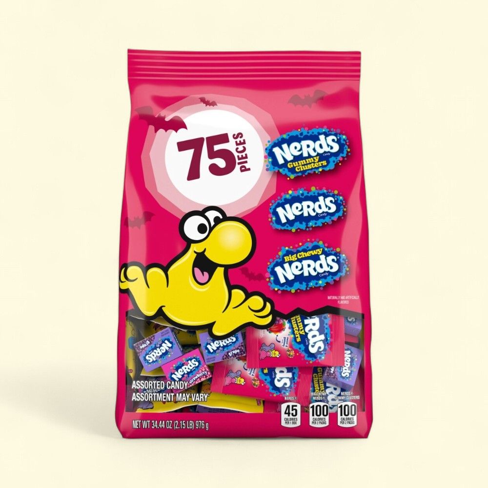 Nerds Halloween Assorted Candy Variety Bag, 75 Count (34.44 oz) — authentic US product shipped worldwide by Treatspree