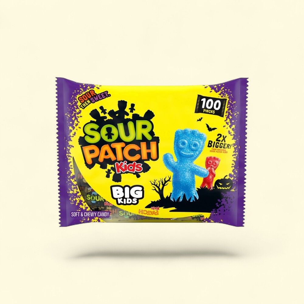 SOUR PATCH KIDS Big Kids Individually Wrapped Gummy Candy 100 Count — authentic US product shipped worldwide by Treatspree