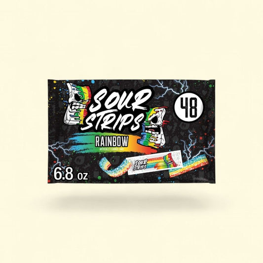 Rainbow Sour Strips Chewy Candy Bag 6.8 oz — authentic US product shipped worldwide by Treatspree