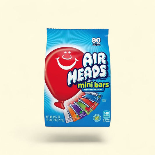 Airheads Assorted Flavors Mini Bars Candy, 80 Count — authentic US product shipped worldwide by Treatspree