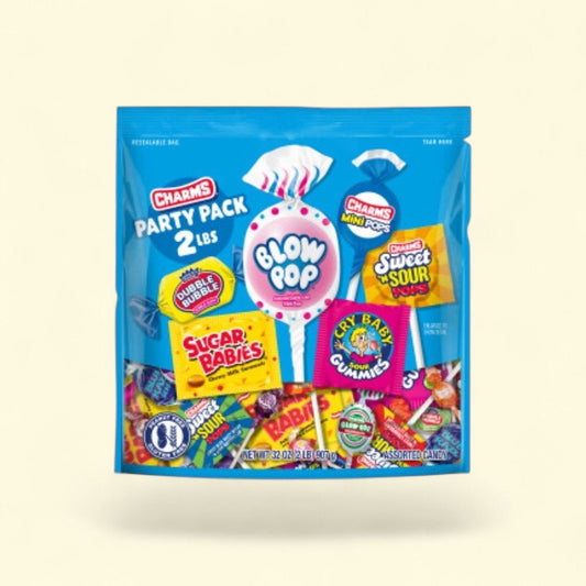 Charms Assorted Party Pack Candy Bag, 2lb (907g) — authentic US product shipped worldwide by Treatspree