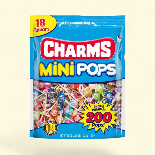 Charms Mini Assorted Flavor Lollipops, 200 Count Bag — authentic US product shipped worldwide by Treatspree