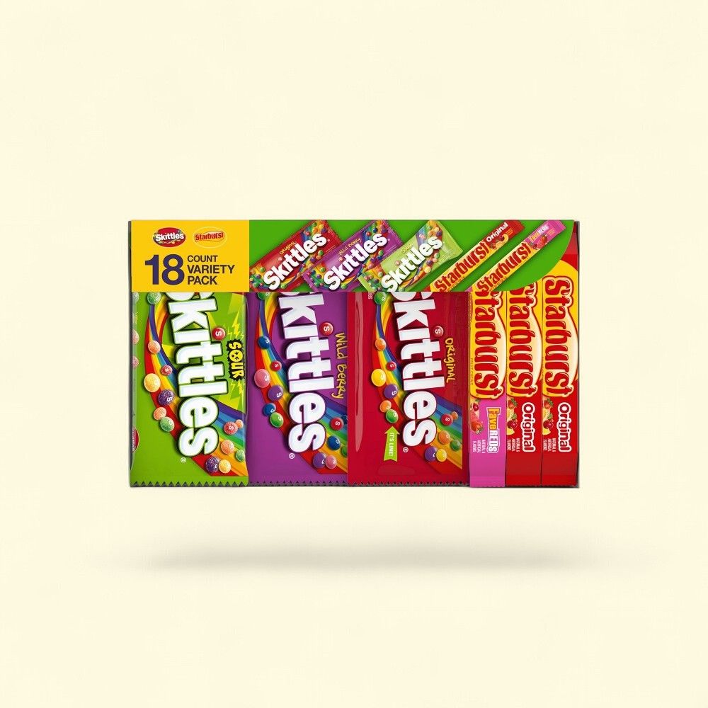 Skittles & Starburst Assorted Chewy Candy Variety Pack — authentic US product shipped worldwide by Treatspree