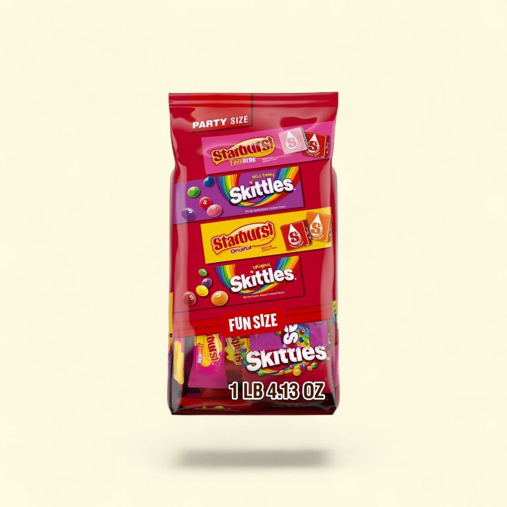 Skittles & Starburst Assorted Fun Size Chewy Candy, 20.13 oz — authentic US product shipped worldwide by Treatspree