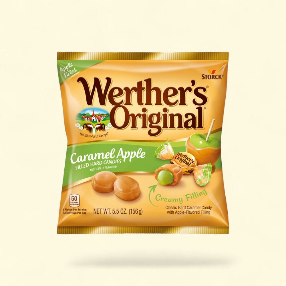 Werther's Original Apple Filled Caramel Hard Candies — authentic US product shipped worldwide by Treatspree