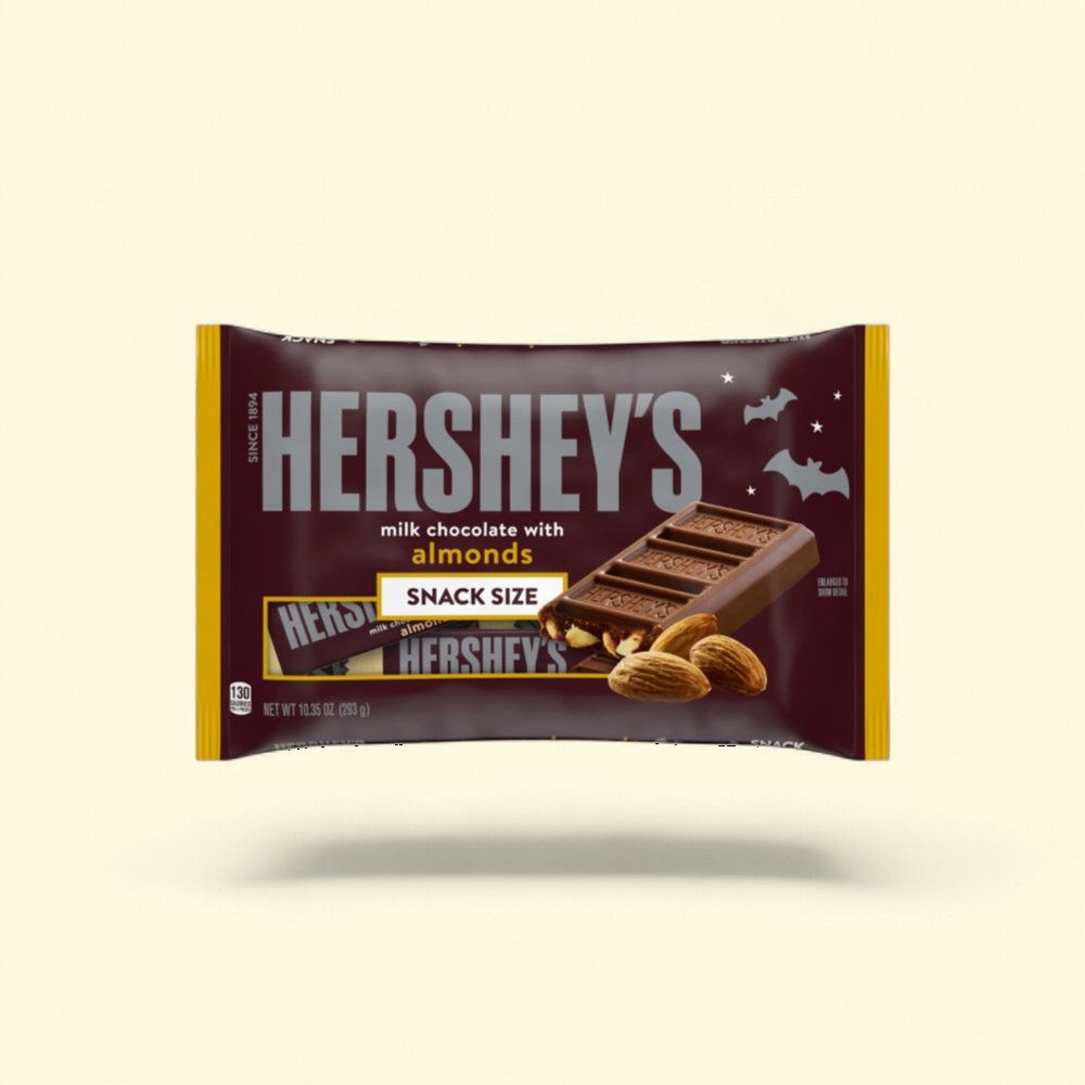 Hershey's Milk Chocolate with Almonds Snack Size Bag, 10.35 oz — authentic US product shipped worldwide by Treatspree