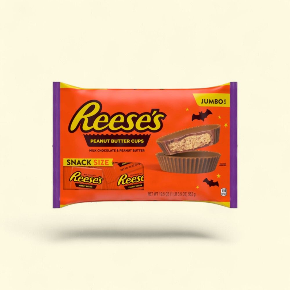 Reese's Milk Chocolate Peanut Butter Cups Snack Size Jumbo Bag — authentic US product shipped worldwide by Treatspree