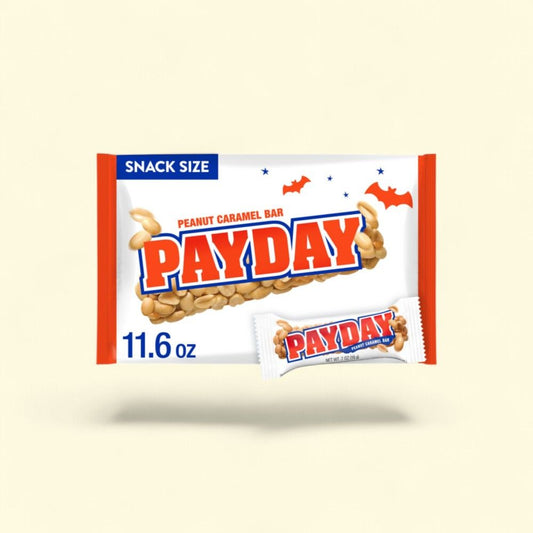 Payday Peanut Caramel Snack Size Halloween Candy Bag — authentic US product shipped worldwide by Treatspree