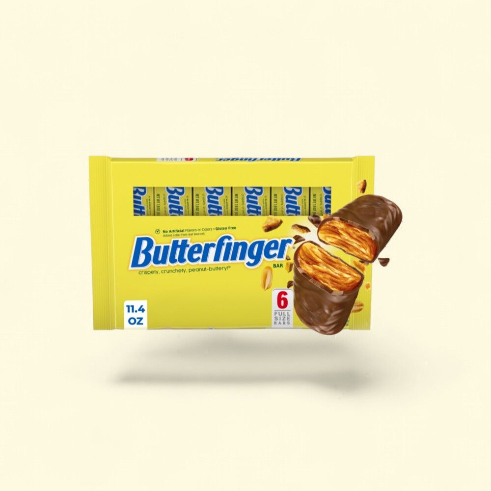 Butterfinger Full Size Candy Bars, 6 Count (1.9 oz Each) — authentic US product shipped worldwide by Treatspree