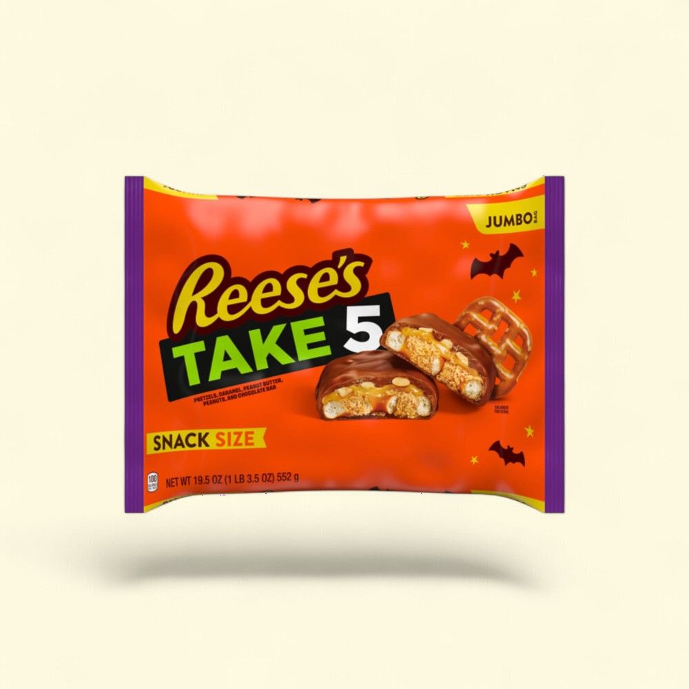 Reese's Take 5 Pretzel, Peanut, Chocolate Snack Size Bag, 19.5oz — authentic US product shipped worldwide by Treatspree