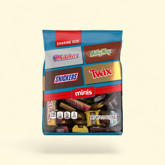 Snickers, Twix & More Minis Chocolate Candy Bars Variety Pack — authentic US product shipped worldwide by Treatspree