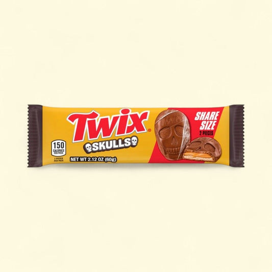 Twix Halloween Skull Candy Bar Duo - 2.12 oz — authentic US product shipped worldwide by Treatspree