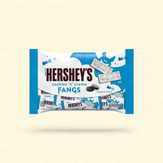 Hershey's Cookies 'n' Creme Fangs Snack Size Halloween Candy Bag — authentic US product shipped worldwide by Treatspree